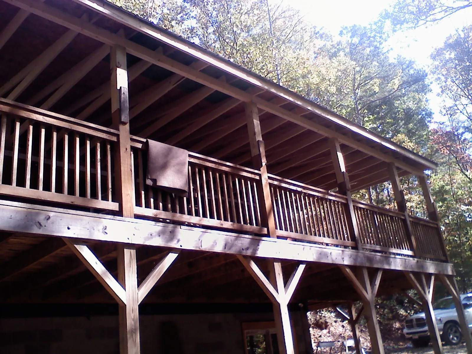 Timber framing under a new elevated porch and deck — Roof Leak Repair in Allenhurst by Roofing Brothers